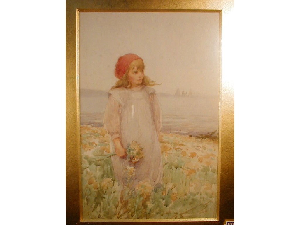 Appraisal: Style of George Clausen A young girl in a meadow