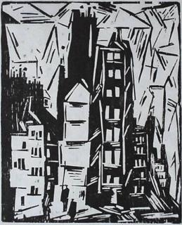 Appraisal: Lyonel Feininger woocut Lyonel Feininger American - - ''Houses in