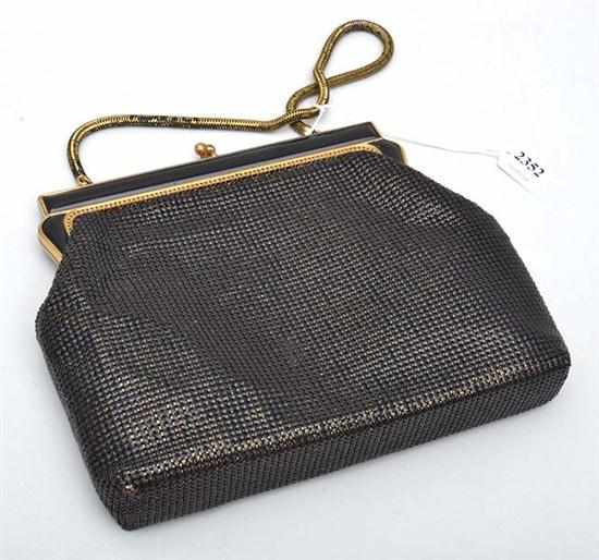 Appraisal: A BLACK OROTON MESH HANDBAG WITH A SILVER PURSE BOTH