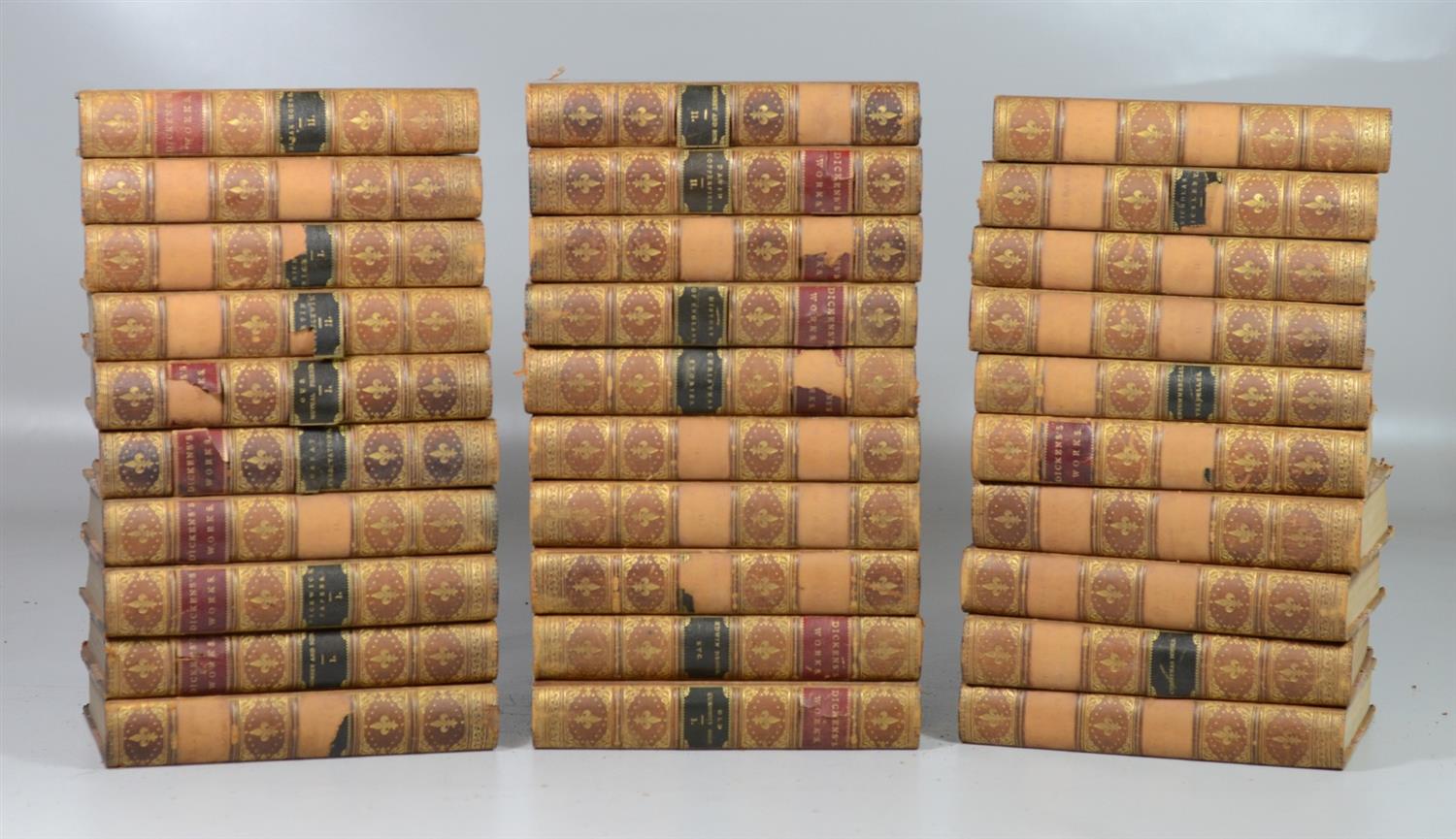 Appraisal: Dickens Charles Works New York no date volumes morocco lacks