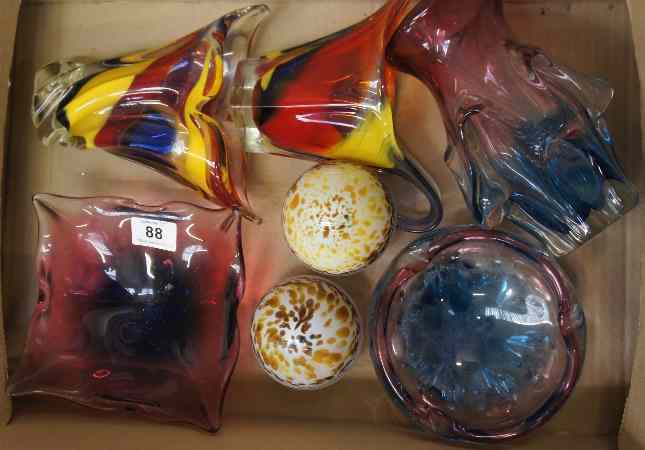 Appraisal: Tray of Murano and Wedgwood Glass Ware Jugs Bowls and