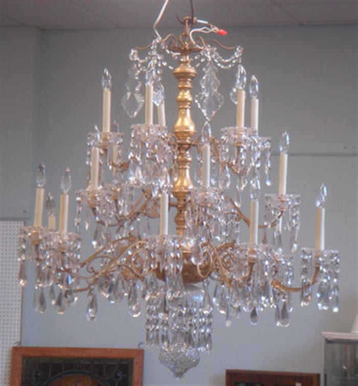 Appraisal: tier light crystal chandelier h d excellent conditon Estimate -