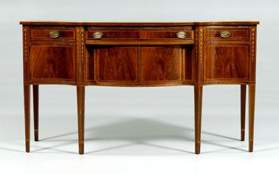 Appraisal: Federal style inlaid sideboard serpentine form mahogany with banded and