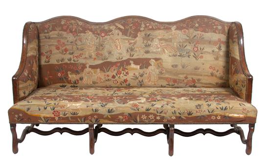 Appraisal: Sale Lot A Victorian Tapestry Upholstered Wing-Back Settee the undulating