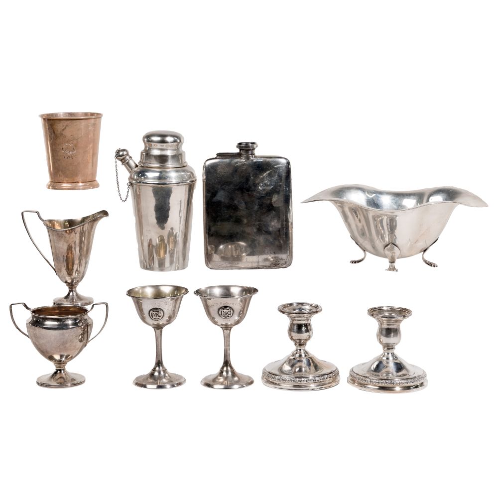 Appraisal: STERLING SILVER HOLLOWWARE ASSORTMENT items including Exmoor Country Club cup