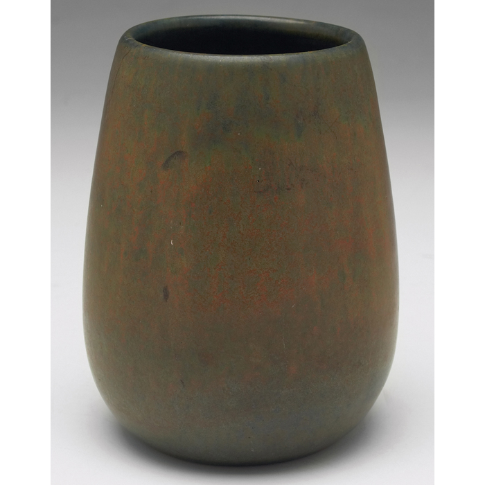 Appraisal: Marblehead vase bulbous shape covered in a mottled green blue