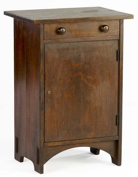 Appraisal: GUSTAV STICKLEY Smoking cabinet with drawer and door over a