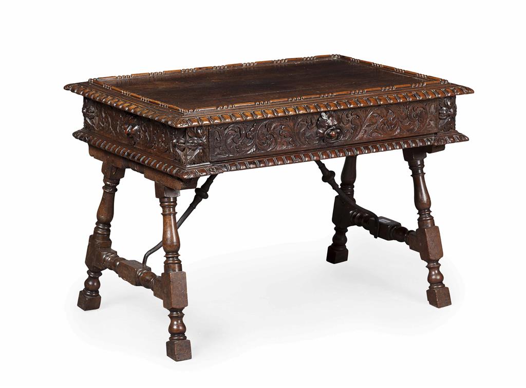 Appraisal: SPANISH STYLE WALNUT LOW TABLE TH CENTURY AND LATER in