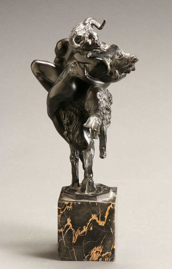 Appraisal: Bruno Zach Austrian - Satyr and Nymph Signed on base