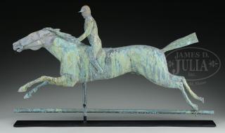 Appraisal: RACING HORSE AND JOCKEY WEATHERVANE ATTRIBUTED TO J W FISKE