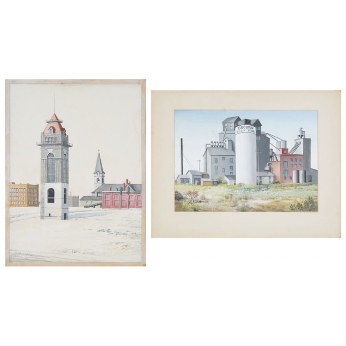 Appraisal: Charles J Grant American The Exposition Tower and Brooks Feed