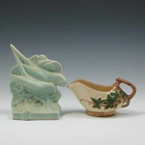 Appraisal: McCoy Parrot Bookend and English Ivy Gravy Server bookend marked