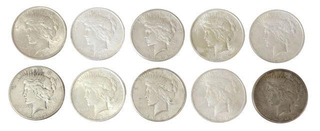 Appraisal: lot of U S Peace Silver Dollars S