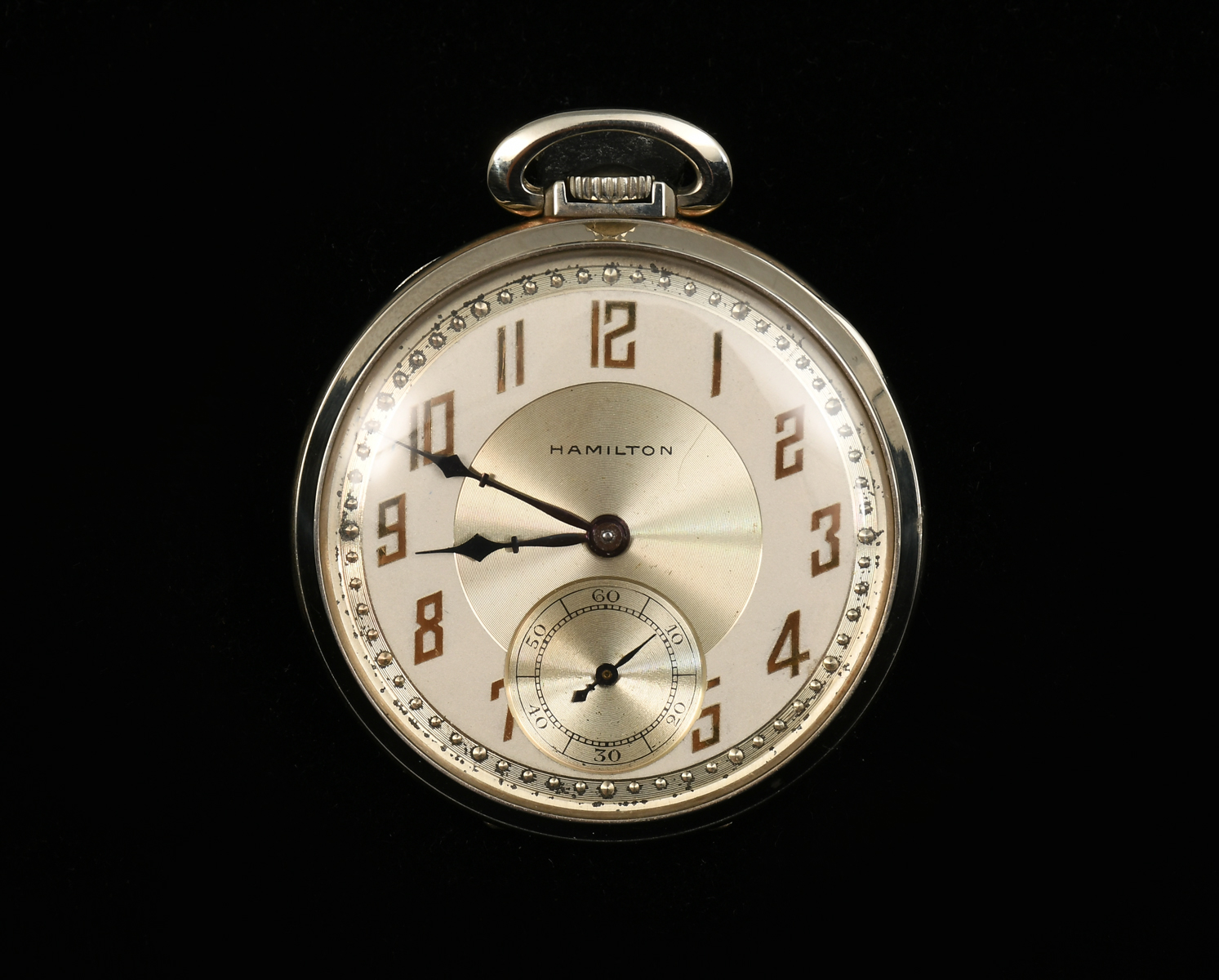 Appraisal: K HAMILTON KEYSTONE CASE OPEN FACE POCKET WATCH K white