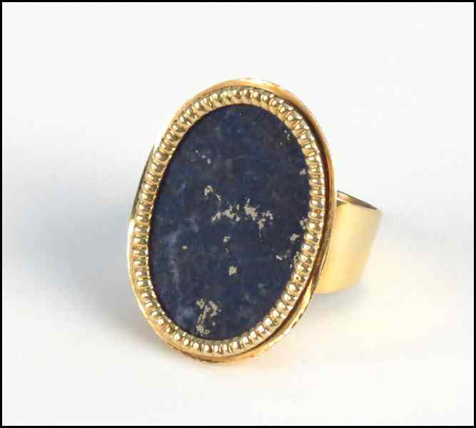 Appraisal: KARAT YELLOW GOLD AND LAPIS RING Signed Condition No Specific