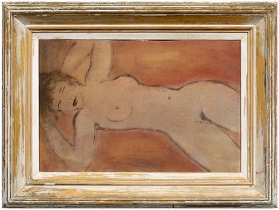 Appraisal: Painting Roger Etienne French American th century reclining nude unsigned