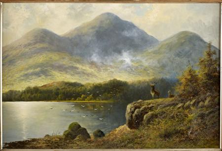 Appraisal: CHARLES STUART F S A SCOTTISH FL - STAGS ABOVE