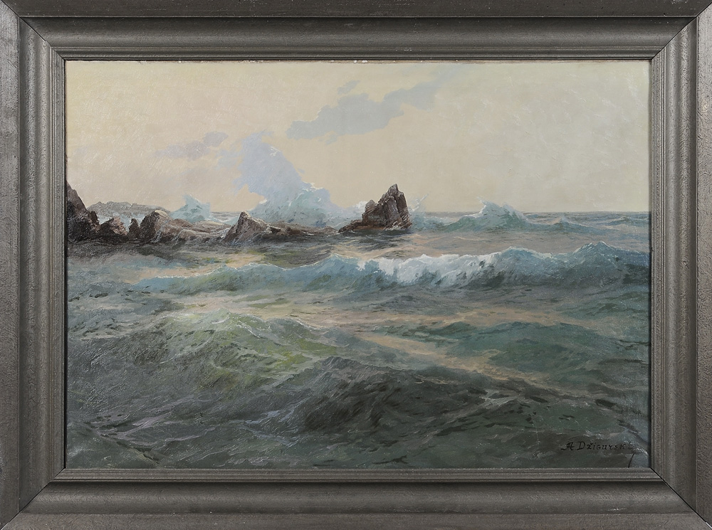 Appraisal: Alexander Dzigurski California - Rocky Coastal Scene signed lower right