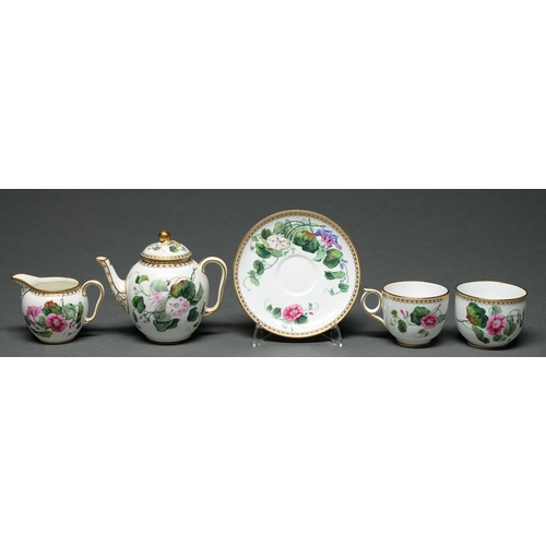 Appraisal: A Kerr Binns Worcester breakfast set c painted with Morning