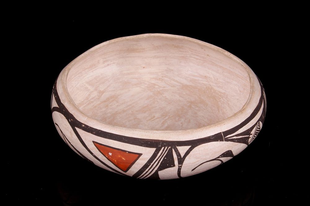 Appraisal: Acoma Pueblo Polychrome Painted Bowl Early 's For your consideration