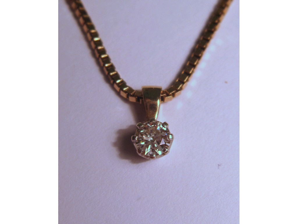 Appraisal: Nine carat gold mounted point diamond pendant on ct gold