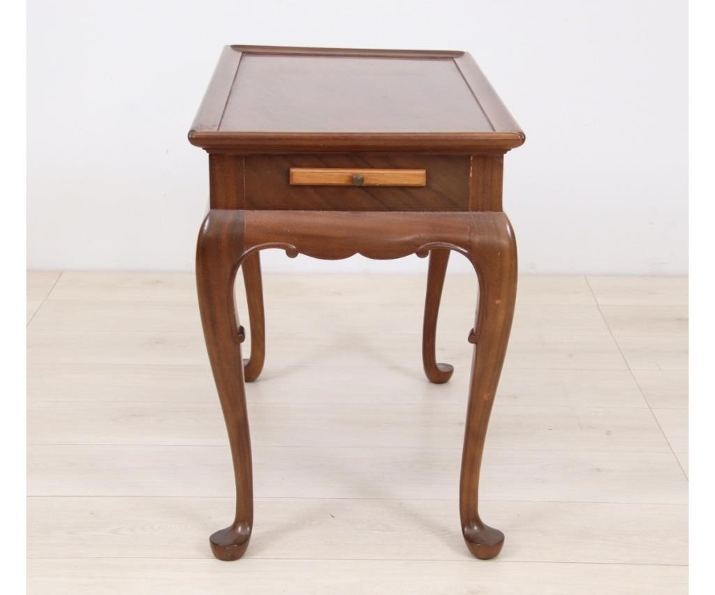 Appraisal: Queen Anne style solid mahogany tray top tea table with