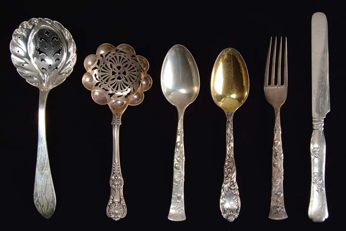 Appraisal: SIX PIECES OF TIFFANY STERLING FLATWARE Lot Includes Child s