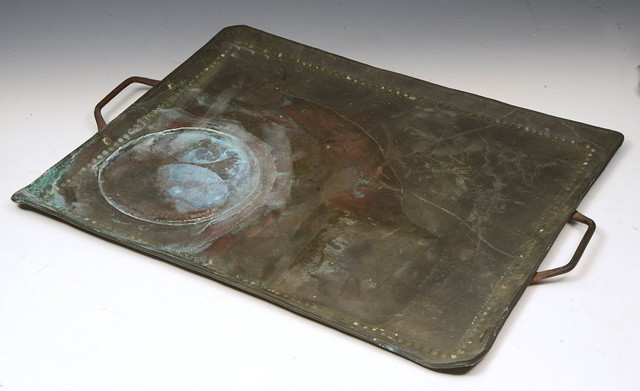 Appraisal: A JOHN PEARSON ARTS AND CRAFTS COPPER TRAY of rectangular