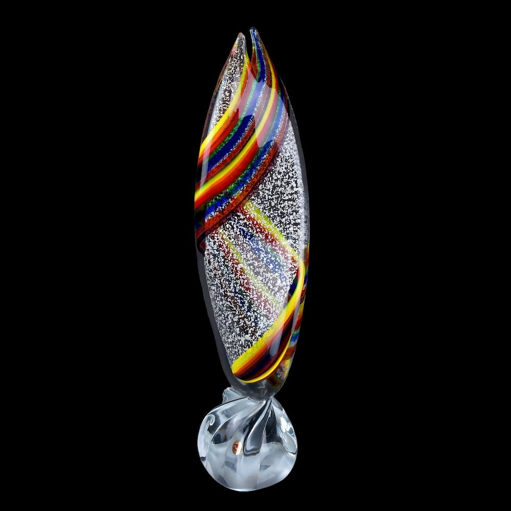 Appraisal: Large Murano Italian Art Glass Flame Sculpture Large Murano Italian