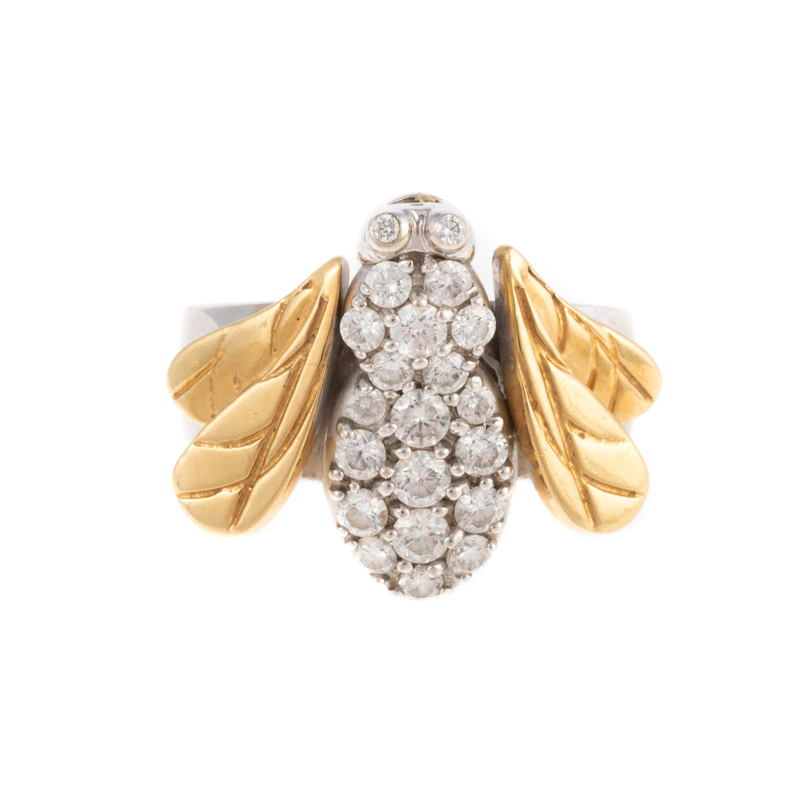 Appraisal: A WHIMSICAL CTW DIAMOND BEE RING IN K K white