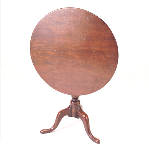 Appraisal: American tilt-top mahogany tea table with turned post and cabriole