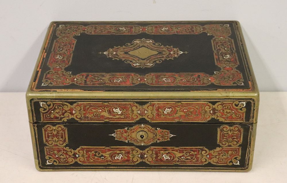 Appraisal: A TAHAN Paris Signed Boulle Inlaid Box Signed A Tahan