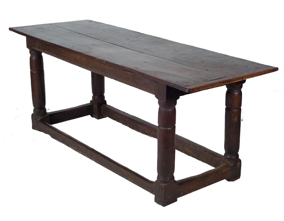 Appraisal: ENGLISH OAK REFECTORY TABLE late th early th century the