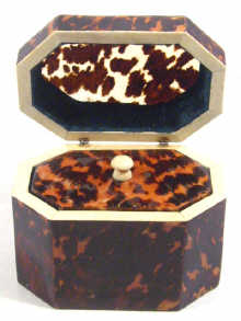 Appraisal: A tortoiseshell tea caddy with bone mounts measurements cm x