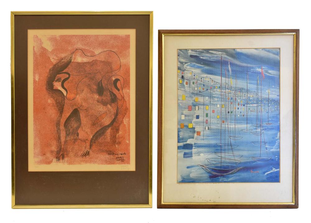 Appraisal: NICOLA POUCETTE FRENCH - MAURICE HENRY FRENCH - Two Lithographs