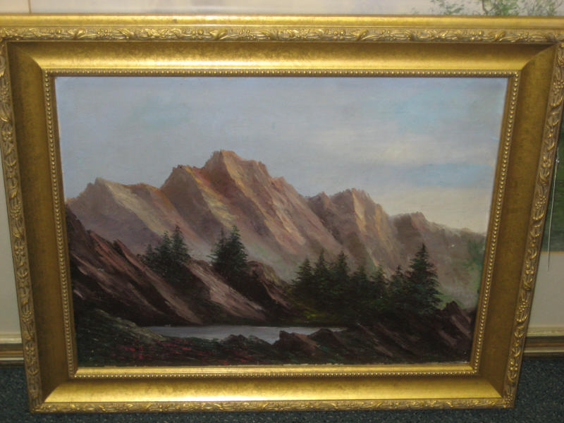 Appraisal: H WALFORD TH CENTURY Mountain landscape oil on canvas signed