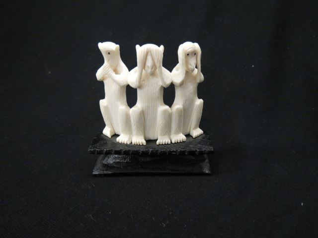 Appraisal: Carved Ivory Figurine See No Speak No Hear No trio