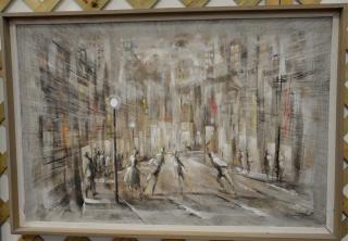 Appraisal: Raymond Howell - oil on masonite Windy City Streets signed