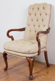 Appraisal: Tufted Upholstered Armchair Armchair with tufted upholstered backrest and seat