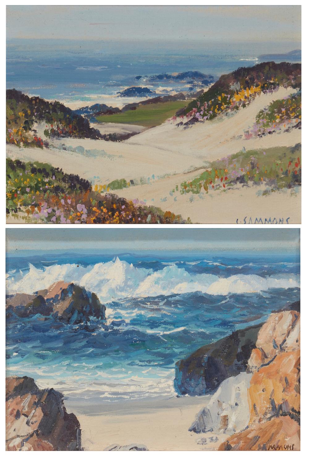 Appraisal: Carl Sammons - Oakland CA Two works Sand Dunes Pacific