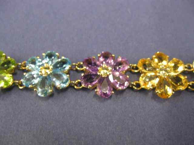 Appraisal: Gemstone Bracelet citrine aquamarine garnet peridot blue topaz amethyst in