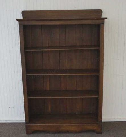 Appraisal: Very nice early oak bookshelf with slat board back and