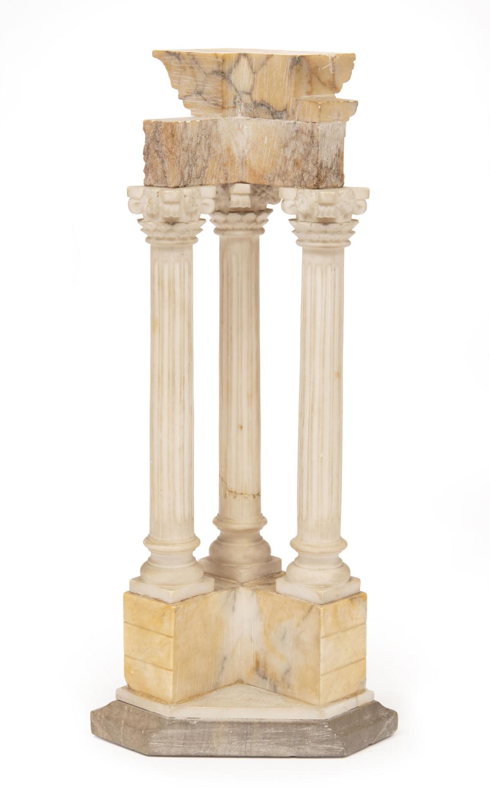 Appraisal: Italian Grand Tour-Style Alabaster Model of the Temple of Vespasian