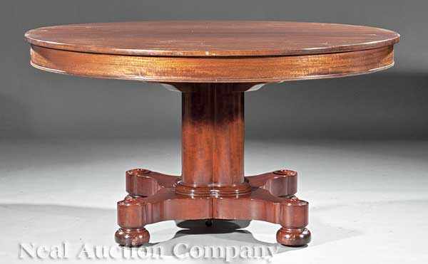 Appraisal: An American Classical Carved Mahogany Extension Dining Table th c