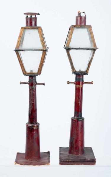 Appraisal: Lot of Salesman Sample Gas Street Lanterns Attributed to Jacob