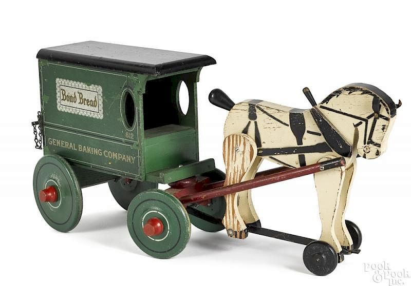 Appraisal: Rich Toys painted wood horse drawn Bond Bread - Ge