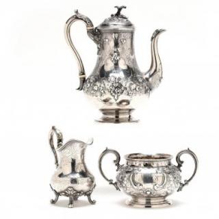 Appraisal: An Assembled Victorian Silver Coffee Service three pieces including a