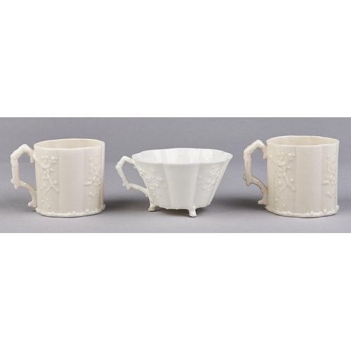 Appraisal: A Belleek Thorn mug and teacup - and another mug