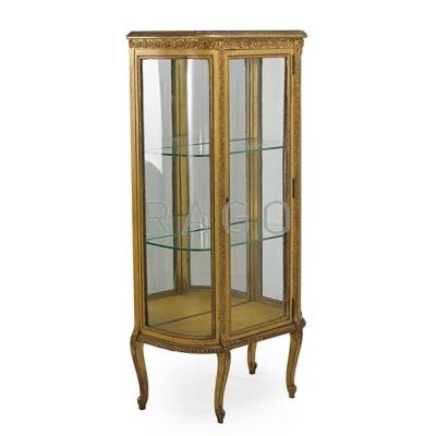 Appraisal: LOUIS XV STYLE VITRINE Gilded with glass shelves and mirrored