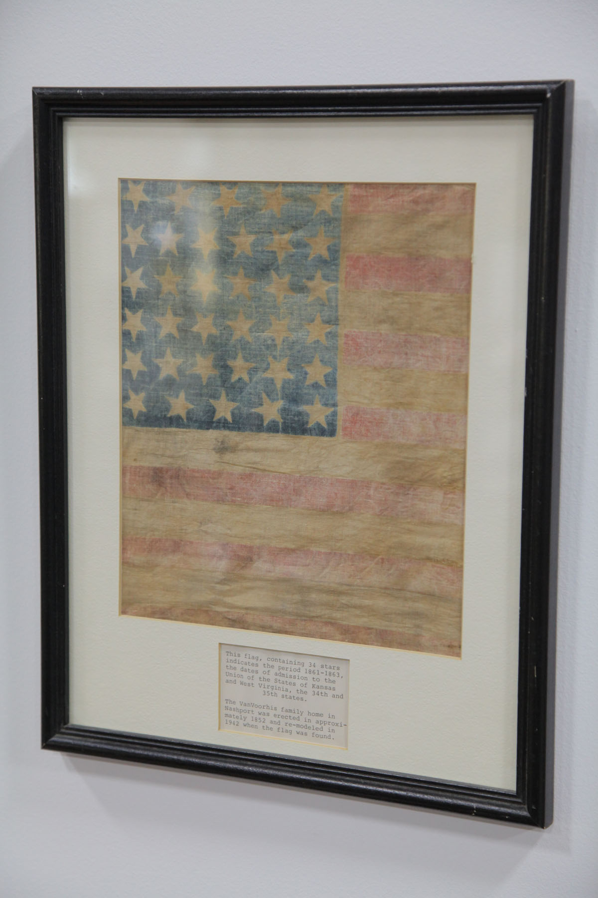 Appraisal: FRAMED STAR AMERICAN FLAG American rd quarter th century Purportedly